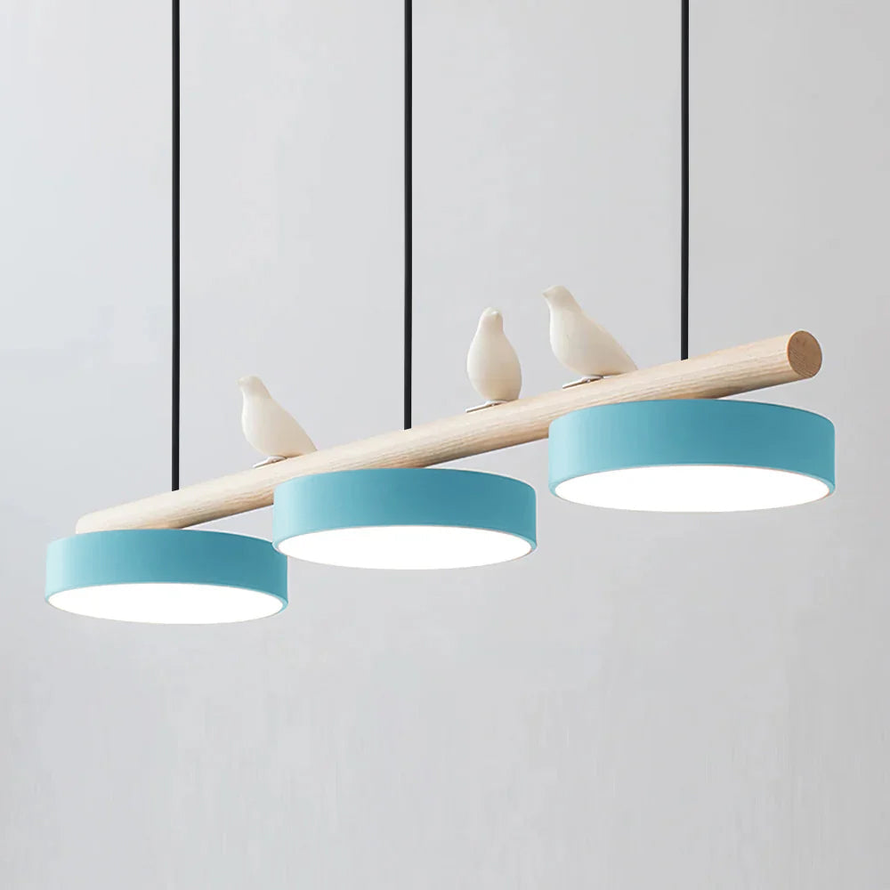 Bird Pendant Light with Adjustable Sculpture – Metal Wood Resin Modern Ceiling Lighting for Living Room Bedroom Dining Room – Dimmable LED