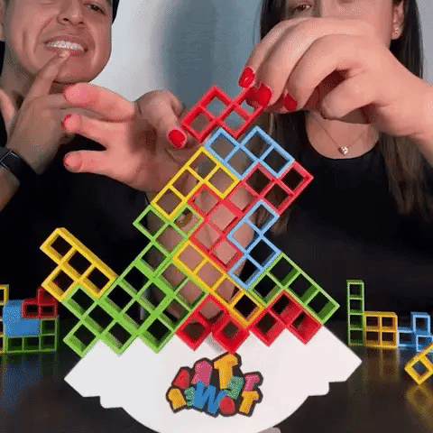 Wooden Stacking Block Tower Game for Family Game Night – Skill Building Balance Challenge for Kids & Adults