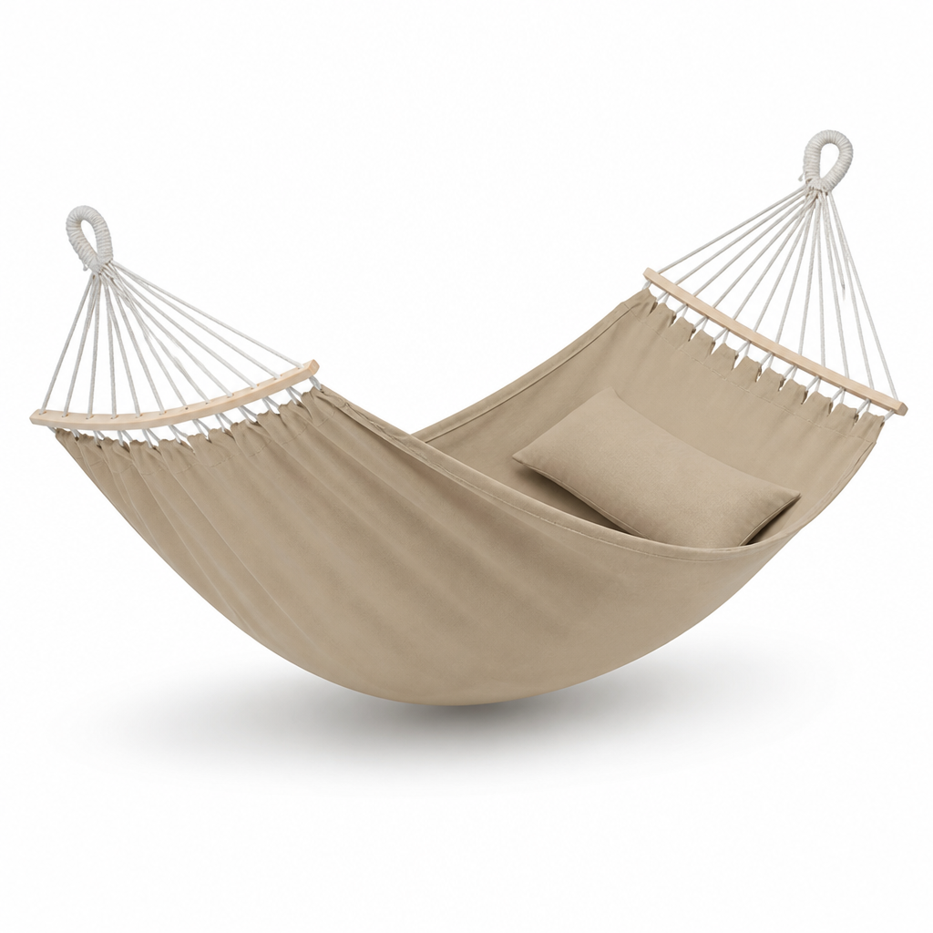 Cozy Retreat | Double Canvas Camping Hammock with Removable Spreader Bar | Durable Design for Outdoor Relaxation
