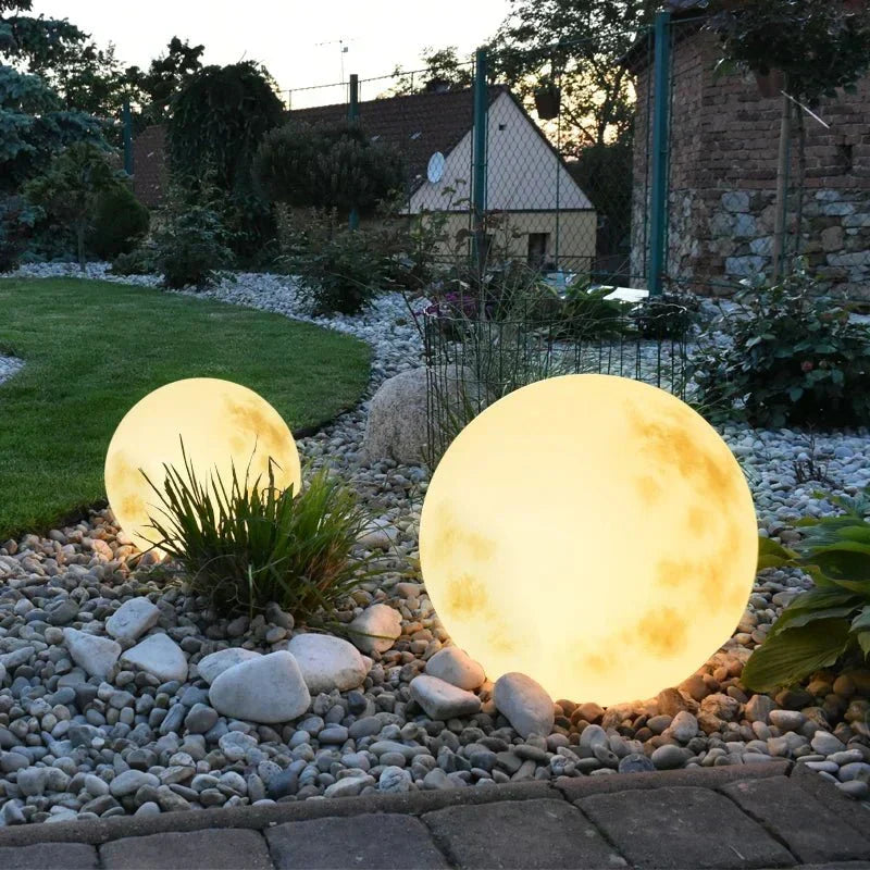 Cordless LED Sphere Lantern 20 in Rechargeable for Patio Deck Pool Pathway Decorative Accent Weatherproof Moon-Style Globe Warm Glow
