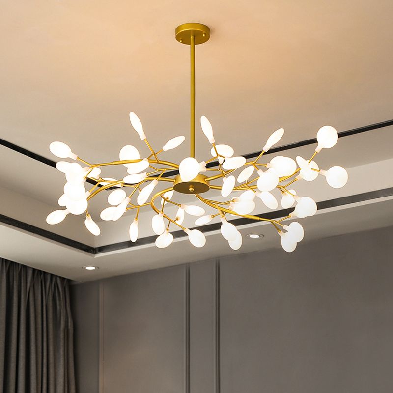 Branching Tree Multi-Light Pendant with Glass Globes for Dining Room & Living Room – Adjustable Hardwire Chandelier