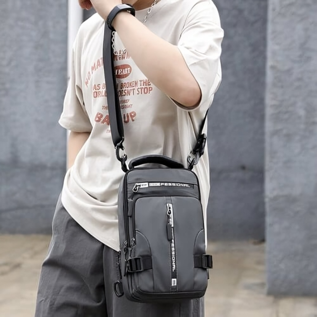 Crossbody Sling Bag with Anti-Theft Hidden Zippers & USB Charging Port – Water-Resistant Nylon Daypack for Travel, Commute & Everyday Carry