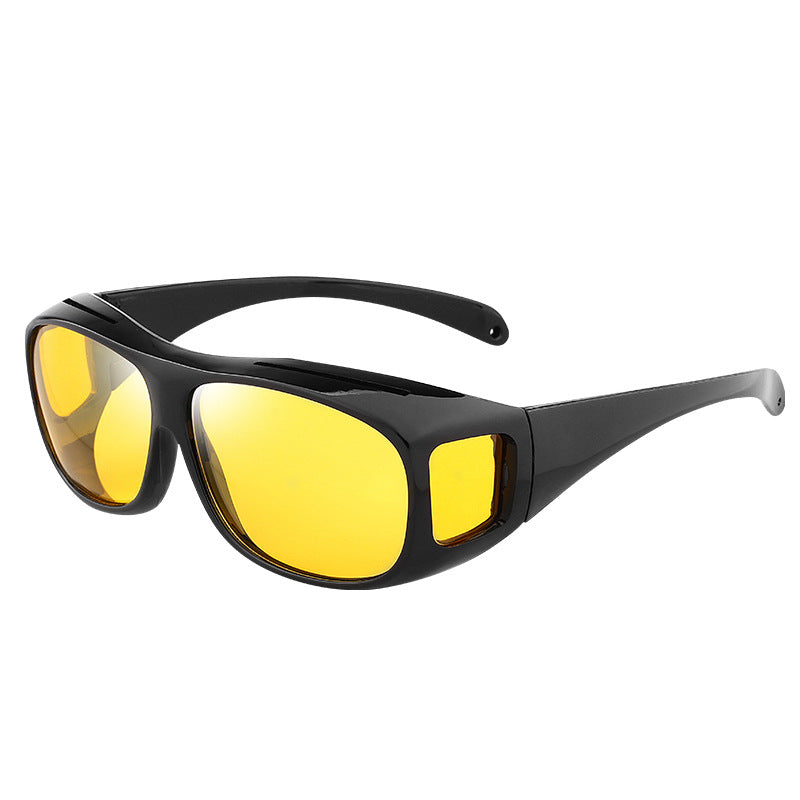 Amber Tint Fit-Over Eyewear for Low-Light Driving Clarity at Dawn Dusk Rain Fog Reduces Headlight Glare Fits Over Prescription Glasses for H