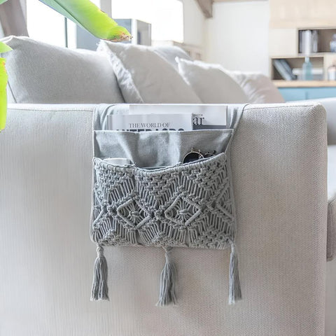 Brenna Bed Side Caddy - Handmade Canvas, Stylish Organizer