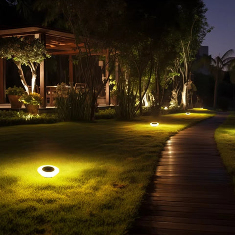 Solar Ground Lights for Pathways & Lawns – Weather-Resistant LED In-Ground Garden Markers, Auto On/Off Dusk Sensor