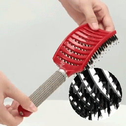 Detangling Brush Flexible Nylon & Natural Bristles Ergonomic Handle
