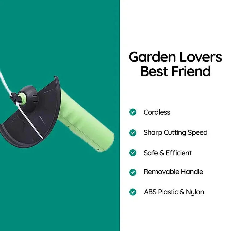 Battery-Powered Handheld Lawn Edger with Adjustable Extension Pole for Trimming Grass Around Trees Fences Flower Beds Garden Borders