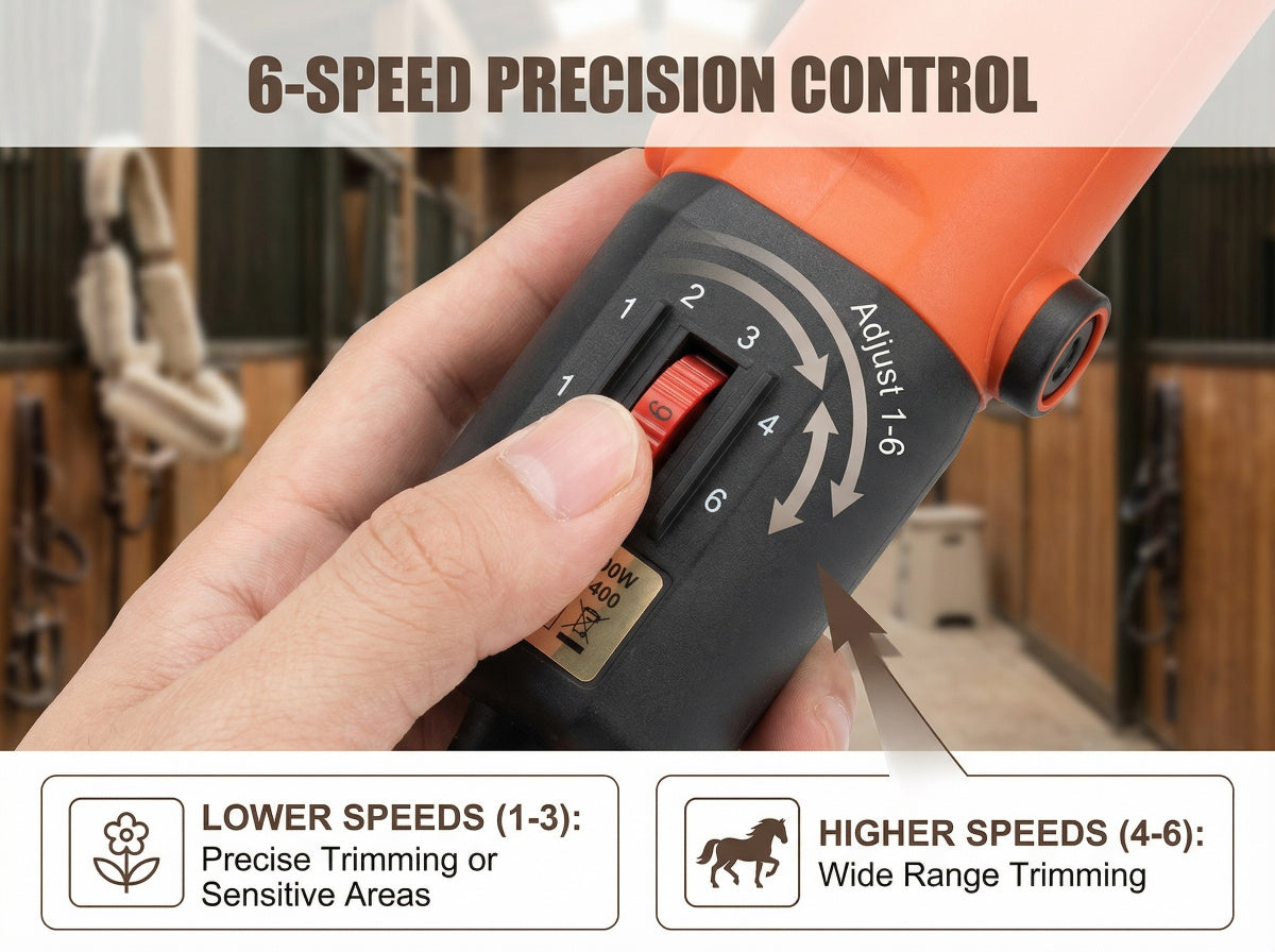 Ortekor Horse Clippers | Ultra-Quiet Equestrian Clippers with Ergonomic Design | Stress-Free Grooming for Sensitive Horses
