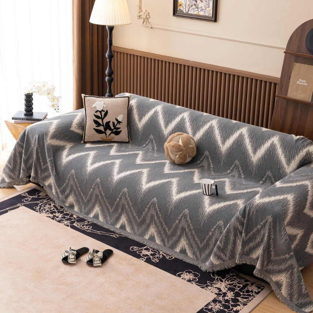 Oriana Couch Cover - Chenille, Chevron Pattern, Pet-Friendly