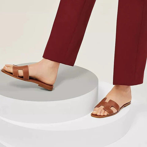 Cut-Out Strappy Sandals for Women - Flat Style Footwear