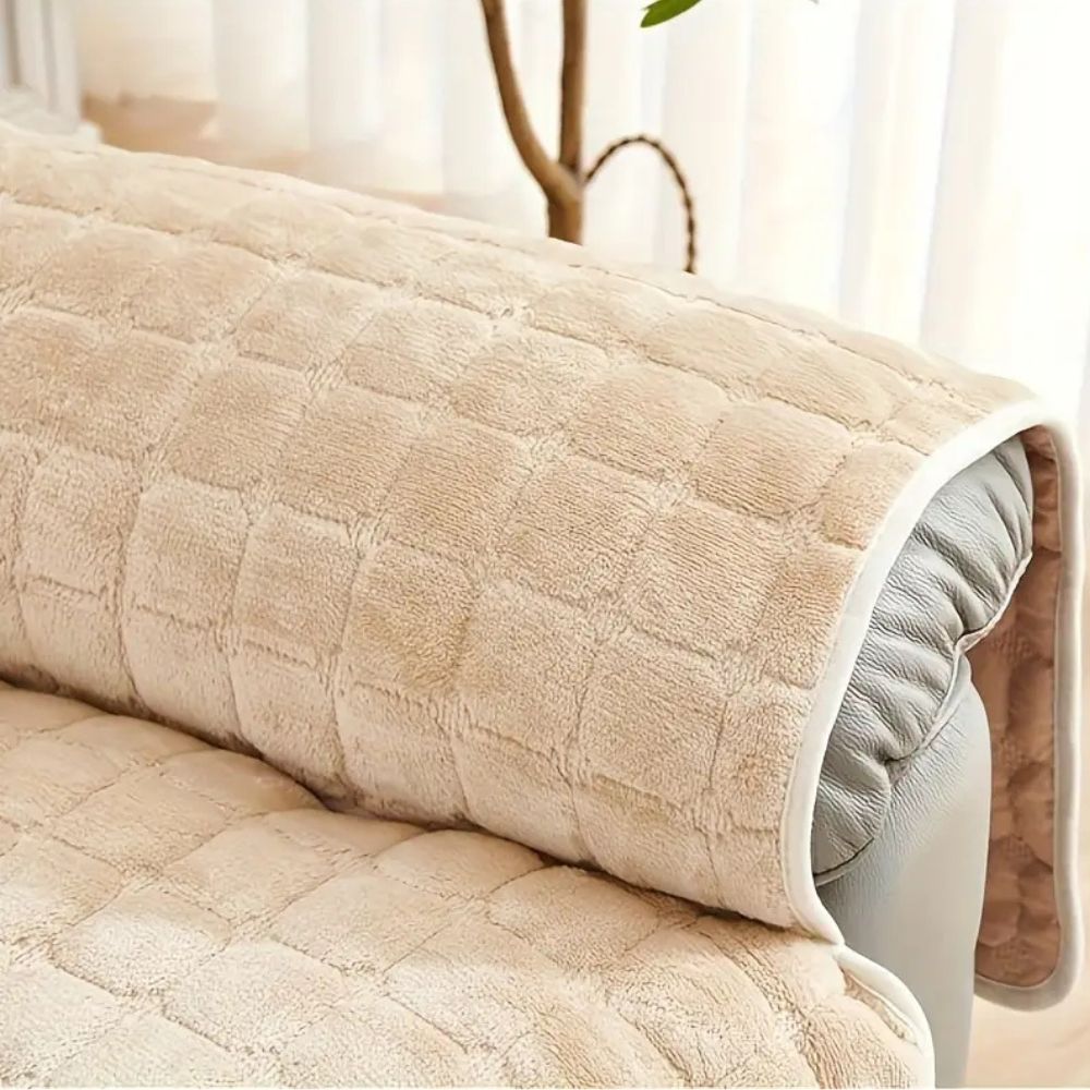 Vibrant Squares Recliner Cover - Microfiber Blend, Non-Slip Design