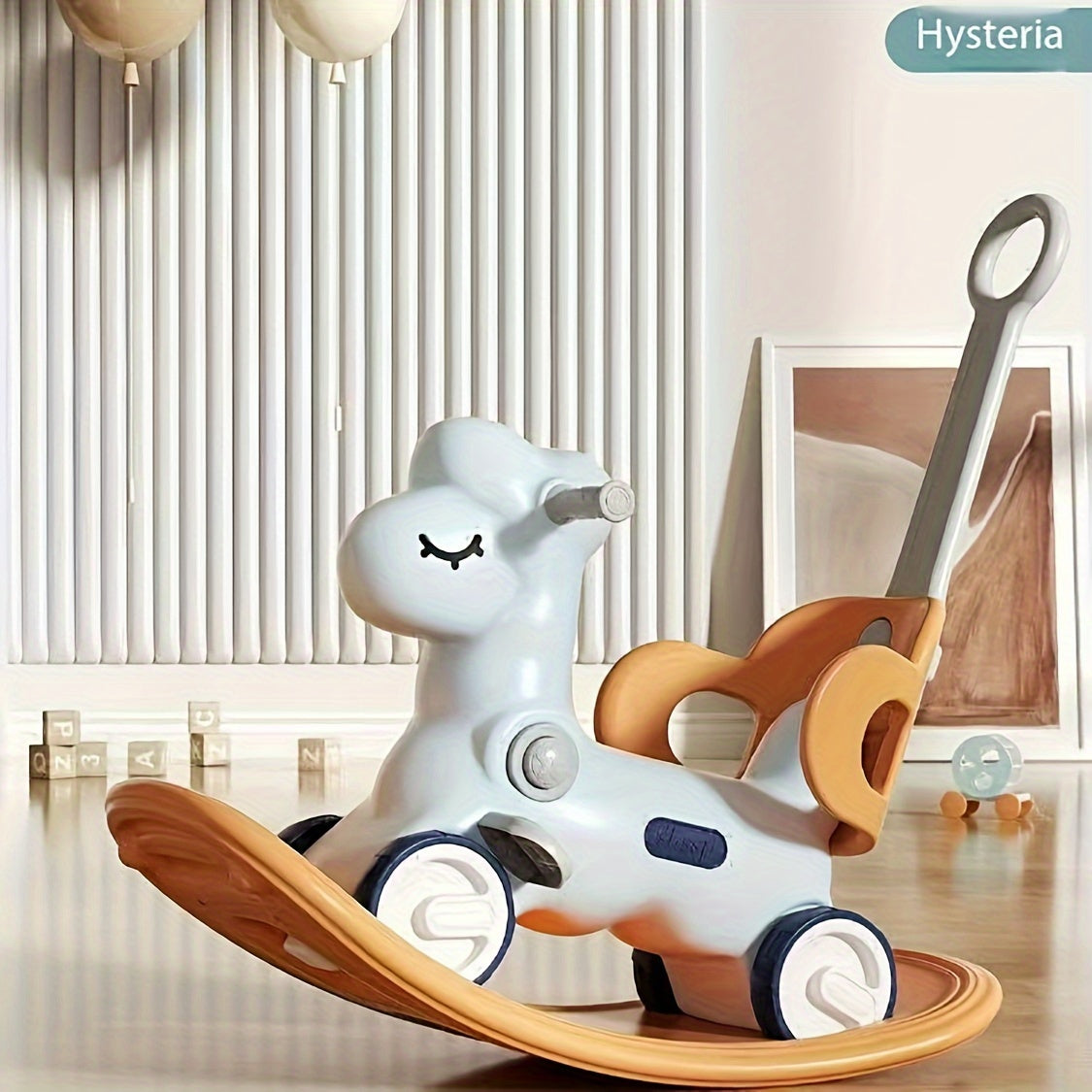 Toddler Ride-On Rocker Toy with Handle – Dual-Mode Push Rider for Kids Ages 1-6 – Stable Motion Base – Lightweight Indoor Use – Nursery Play