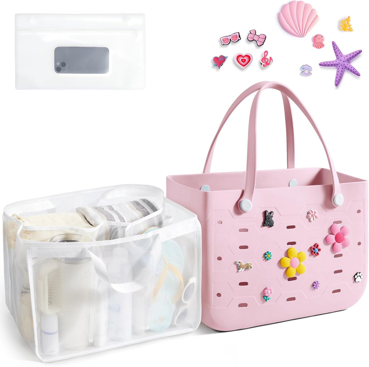Ortekor Water-Resistant Rubber Tote Bag with Sandproof Design | Stylish Vacation Essential for Summer Fun
