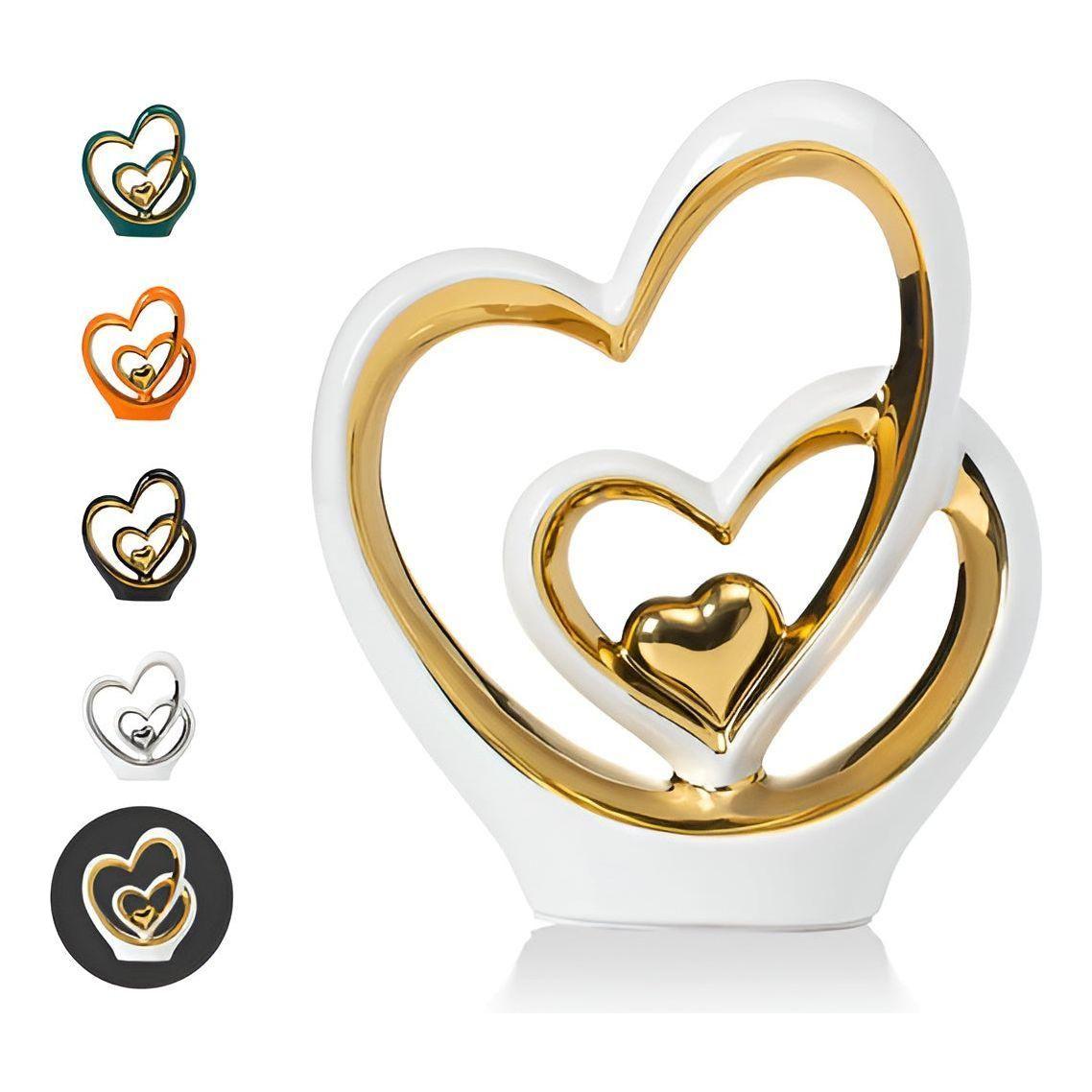 Diora Decorative Figure - Porcelain Double Heart Ornament