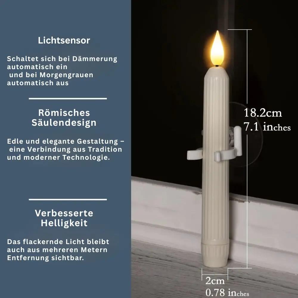 Battery-Operated LED Window Candles 7.2 Inch Ivory with Twilight Sensor & Timer 6-Pack for Holiday Seasonal Home Decor