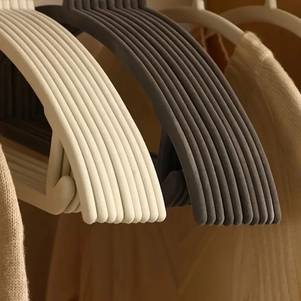Nora Velvet Hangers - Non-Slip Coating, Set of 10