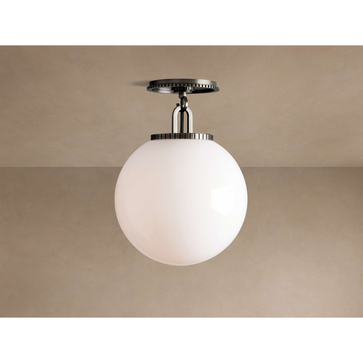 Globe Ceiling Light Fixture Steel Frame E26 Socket Flush Mount for Living Room Bedroom Hallway Entryway Modern Farmhouse Industrial Lighting