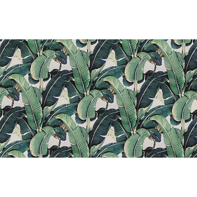 Tropical Banana Leaf Wall Mural Decal Peel and Stick Removable Wallpaper for Living Room Bedroom Kitchen Custom Size Green Plant Wall