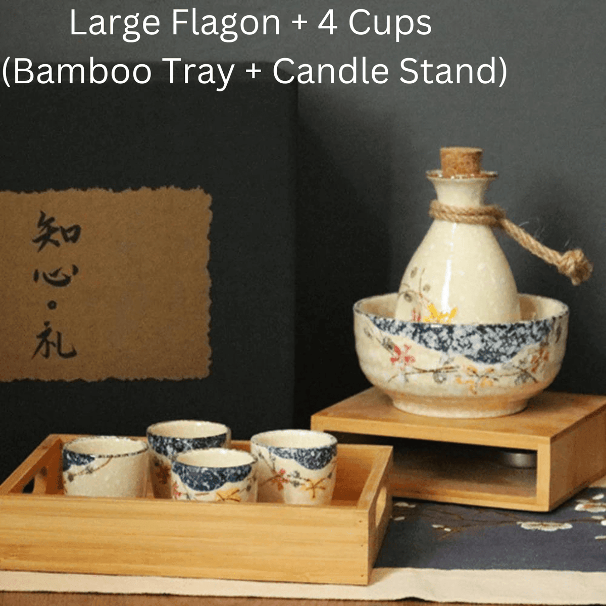 Handcrafted Ceramic Sake Serving Set Cherry Blossom Design Tokkuri Flagon Ochoko Cups Traditional Japanese Drinkware for Home Entertaining G