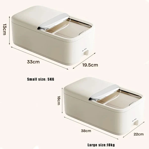 GRAINLIVA – 10KG Rice Storage Box with Sealed Lid Design