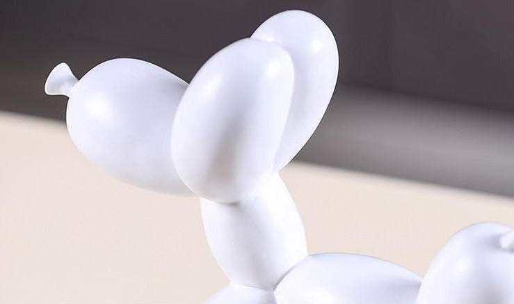 Glossy Resin Pup Figurine 7.9 Inches Tall Contemporary Shelf Accent Piece Kids Bedroom Decor Playful Tabletop Ornament Modern Home Styling
