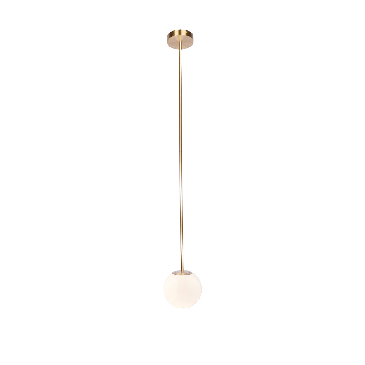 Frosted Globe Ceiling Light Brass Finish for Dining Room Bedroom Hallway Modern Suspended Fixture Soft Diffused Glow LED Compatible