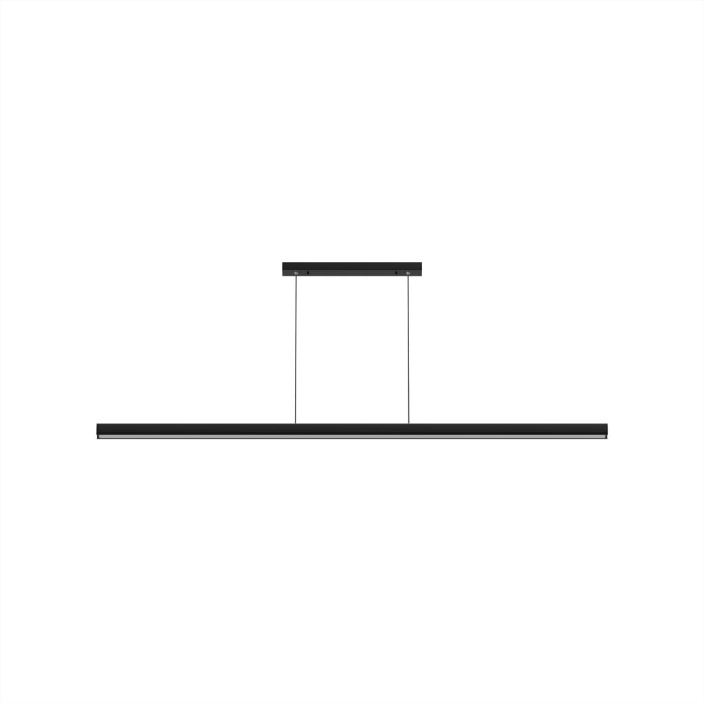 Hanging Light Fixture for Kitchen Island & Dining Room | Wood & Metal Linear Bar 31.5-71 in | Height-Adjustable Overhead LED | Remote-Contro