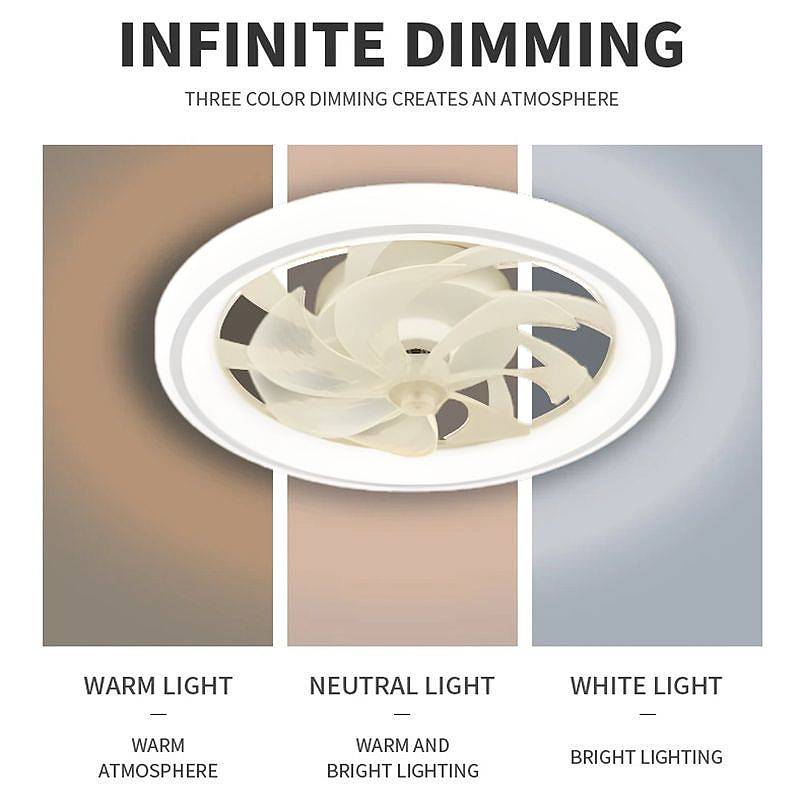 Smart Ceiling Fan with LED Lights & Dimmable Features | Modern Flush Mount Design for Year-Round Comfort