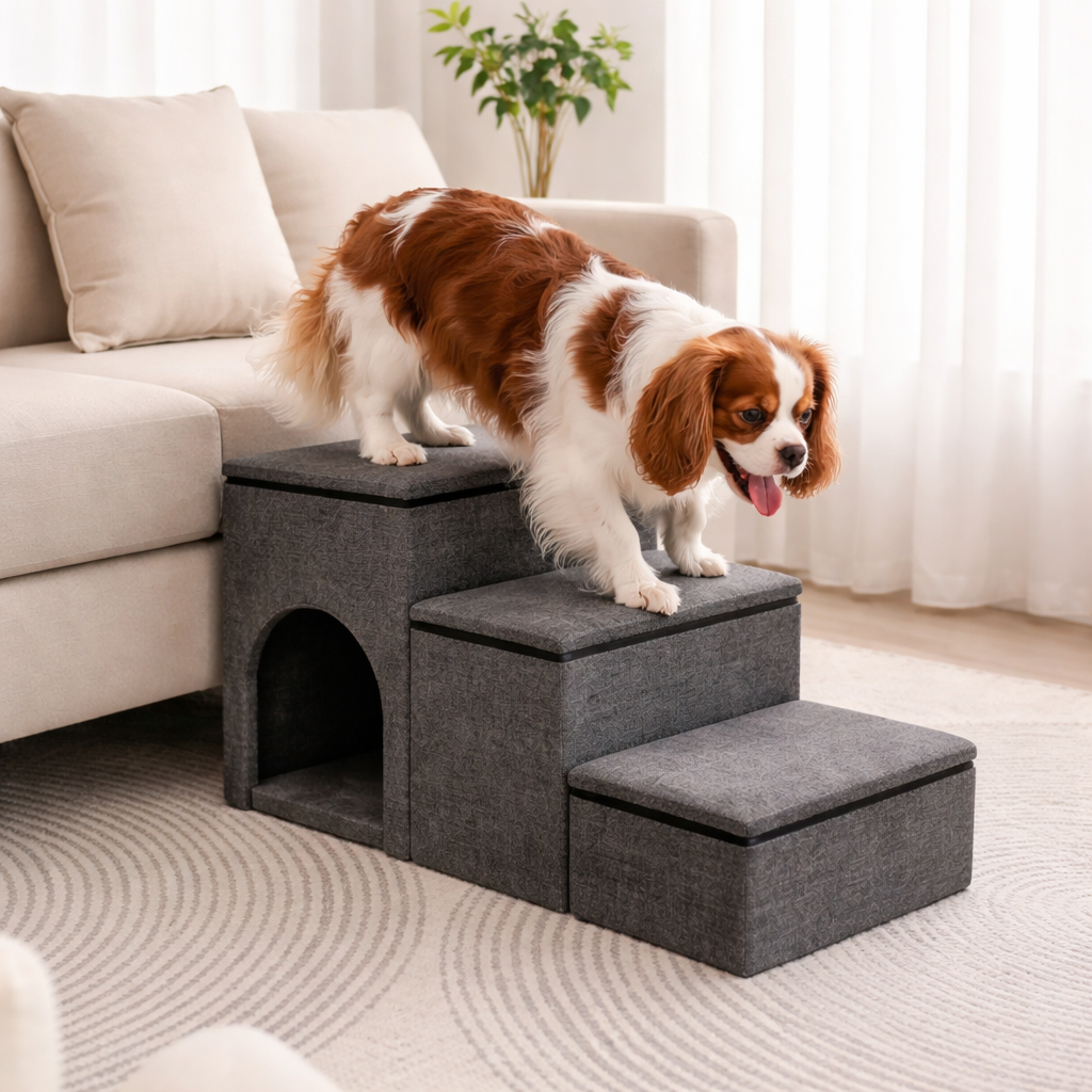 Pet Steps Collection | Foldable Dog Stairs for Bed with Eco-Friendly Design | Easy Access for Pets