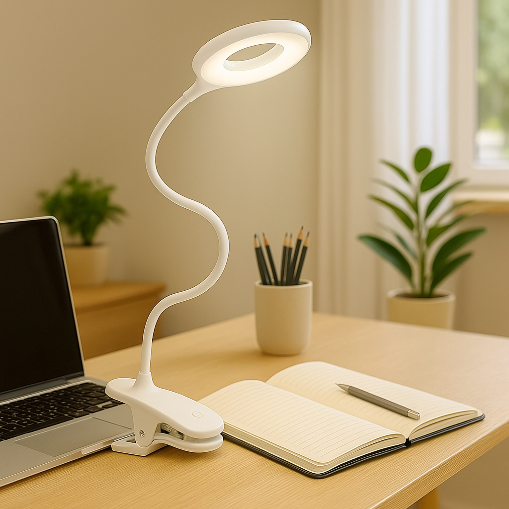 Flectra Reading Lamp for Bed - Dimmable Gooseneck Design, USB Rechargeable