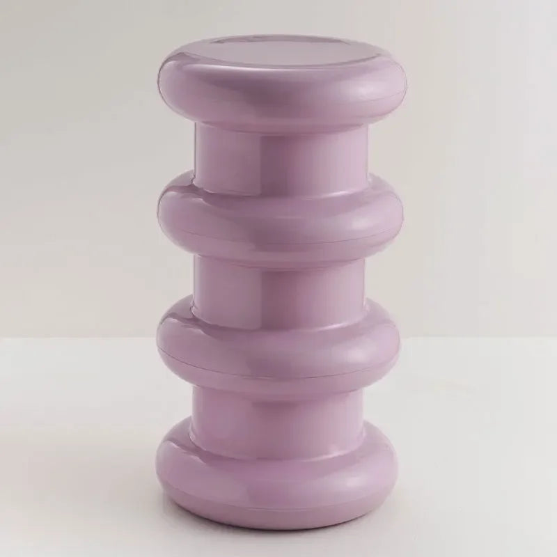 Compact Scandinavian Side Table and Stool – Multifunctional Plastic Design for Bedroom and Living Room