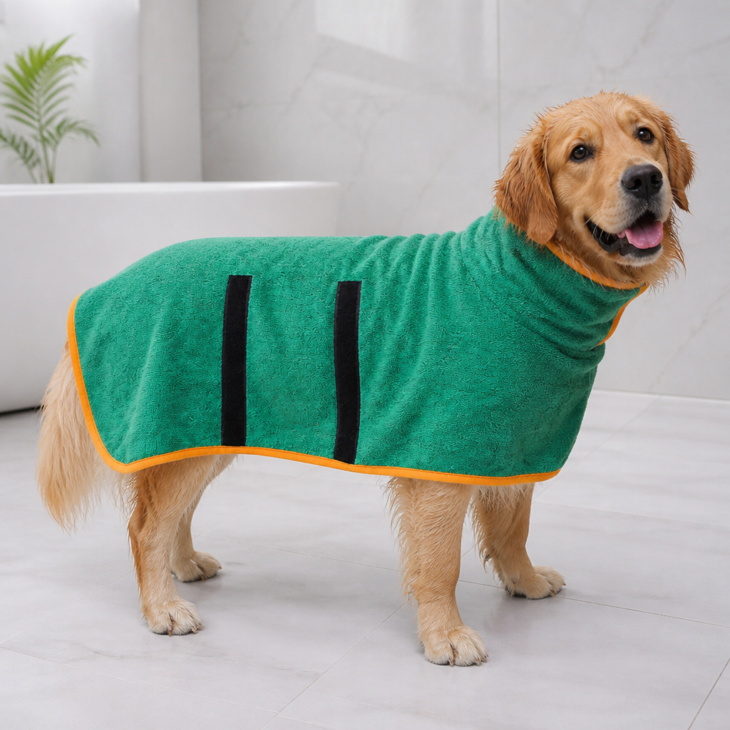 Ortekor Adjustable Absorbent Microfiber Pet Bathrobe