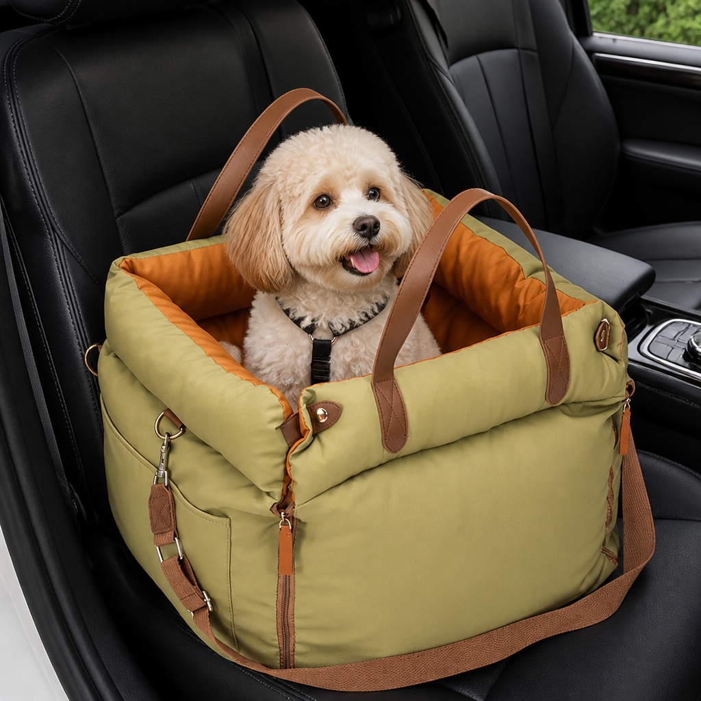Ortekor Non-Slip & Washable Booster Dog Car Seat (Adjustable Safety Straps)