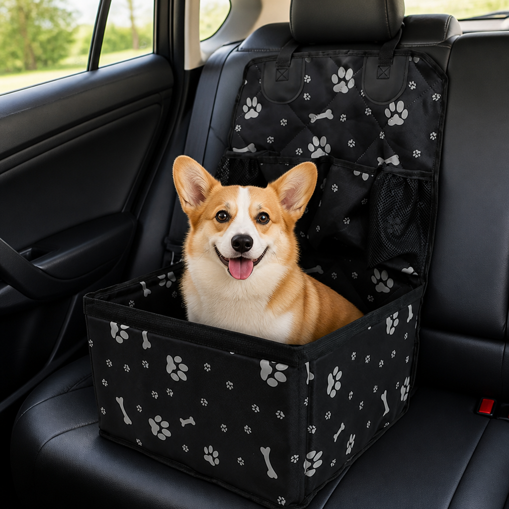 Ortekor Universal Non-Slip & Storage Pocket Dog Car Seat Cover