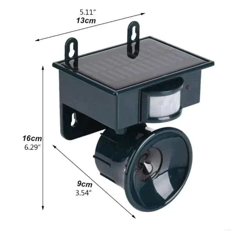 Solar Ultrasonic Bird Repeller for Gardens Farms & Orchards – Weatherproof Pest Control Device for Outdoor Crop Protection & Yard Defense