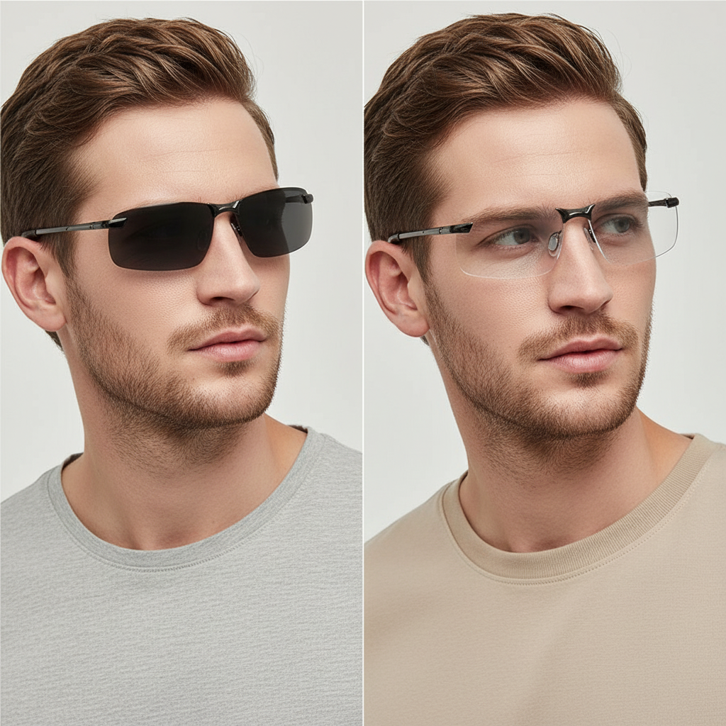 Light-Adaptive Driving Glasses with Polarized UV400 Lenses for Men & Women | Day-to-Night Transition Eyewear for Outdoor Sports, Fishing & R