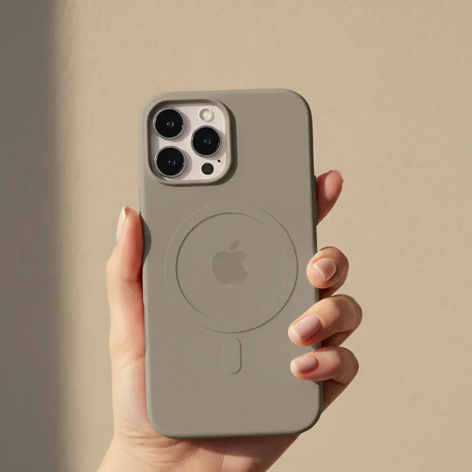 iPhone Case with MagSafe, Slim Silicone iPhone 16 Case with Soft Touch Finish, iPhone 15 Case with Microfiber Lining