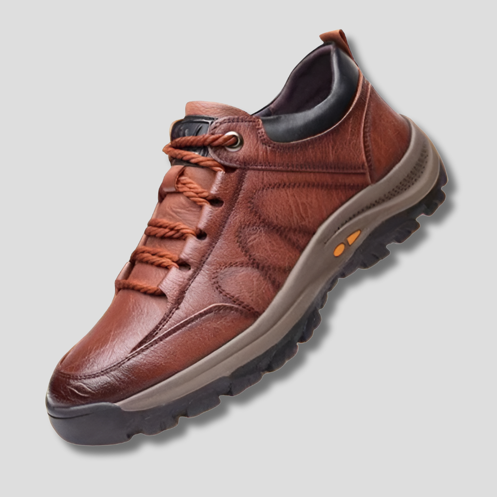 Men's Arch Support Leather Shoes Waterproof Slip-On Casual Dress Sneakers for Work Walking Office Daily Wear
