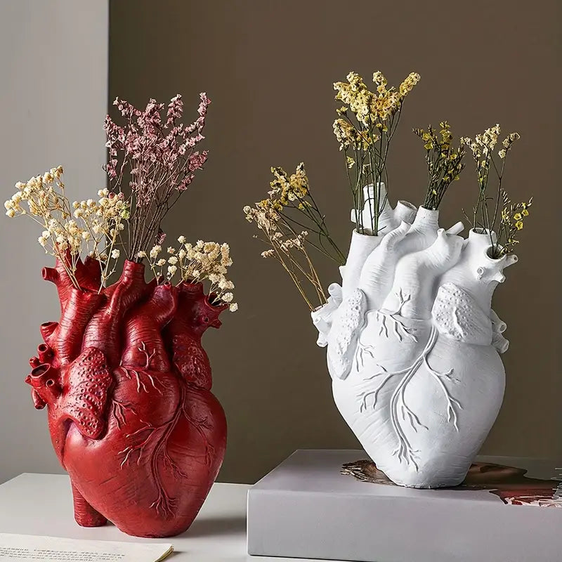 Ceramic Love Symbol Vessel for Blooms & Stems – Modern Tabletop Accent Piece – Holds Fresh or Faux Florals – Perfect for Mantel Nightstand