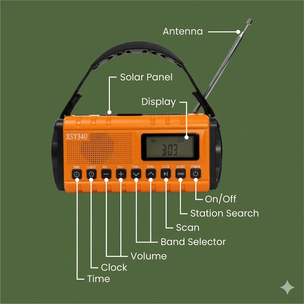 Portable Solar Powered Emergency Radio