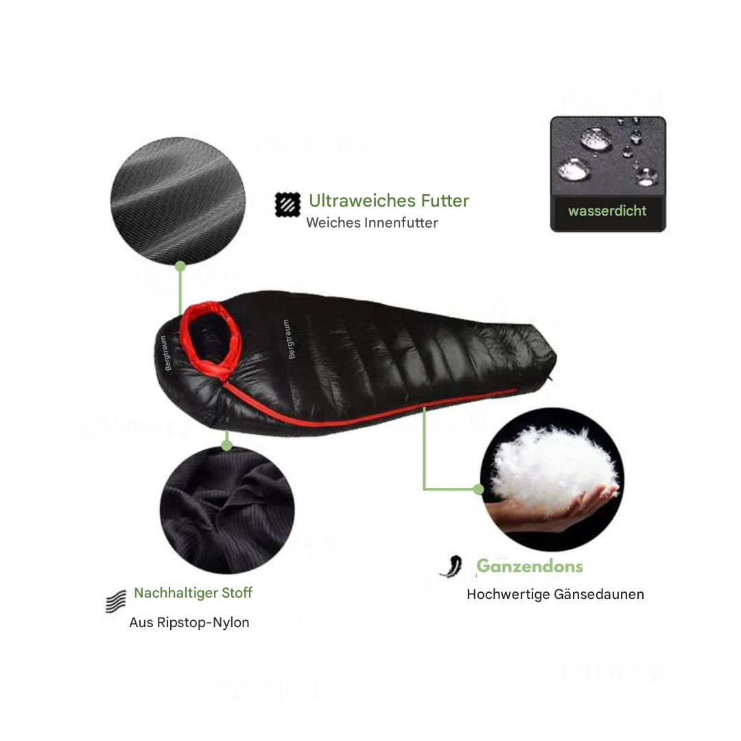 Cold-Weather Down Sleeping Bag for Winter Camping & Backpacking – Lightweight Insulated Mummy Bag Rated to -4°F for Hiking, Trekking &