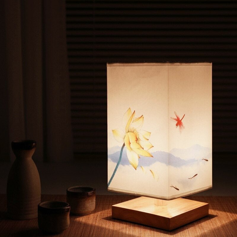 Wooden Accent Lamp with Natural Bamboo Finish – 4.7 in × 10.6 in Ambient Lighting for Nightstands, Desks, and Reading Nooks – Modern Minimal