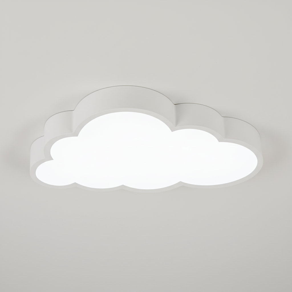 LED Cloud Flush Mount Light for Kids Room White Acrylic 16 inch Nursery Bedroom Ceiling Lamp Warm Glow 3000K