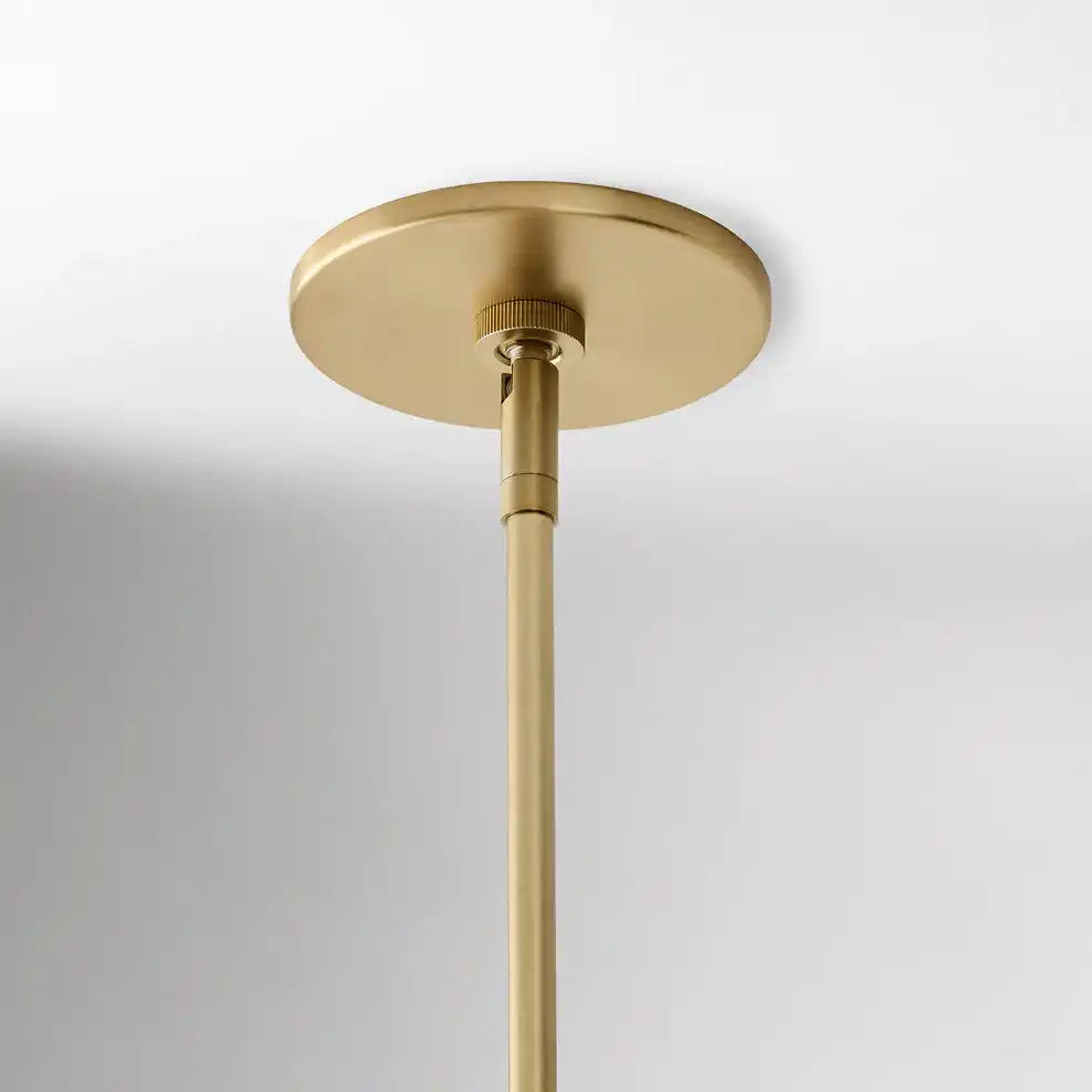 Opal Glass Hanging Light Fixture 16 in Warm Brass Finish Adjustable Ceiling Lamp for Kitchen Island Entryway Bedroom