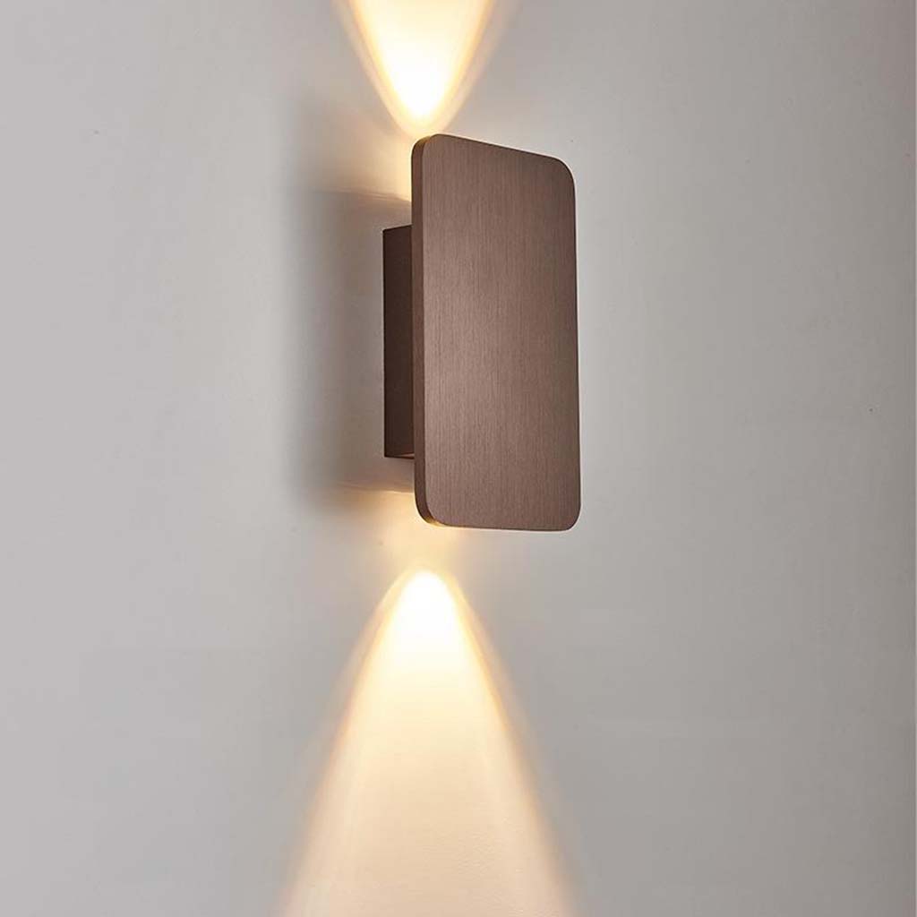LED Wall Light Fixture Aluminum Rectangle Up Down Sconce for Bedroom Living Room Hallway Modern Minimalist Indoor Accent Lighting 6W Black W