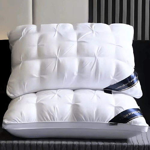Sleep Pillow with Down Fill – Soft Support for Neck & Head Alignment – Machine Washable Bed Pillow for Side & Back Sleepers