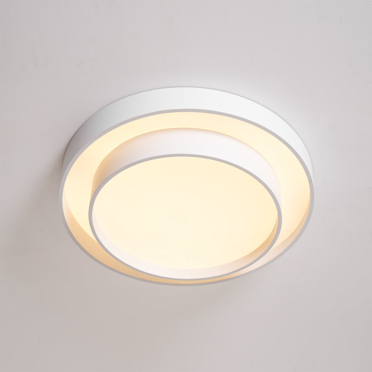 Flush Mount LED Ceiling Light Round Low-Profile Fixture Black White Gray 16 20 24 Inch Diameter for Bedroom Hall Kitchen Foyer