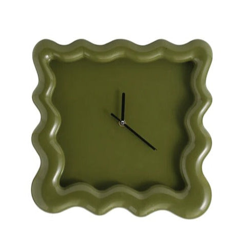 Modern Wavy Wall Clock – Minimalist 3D Design with Artistic Frame in Various Colors