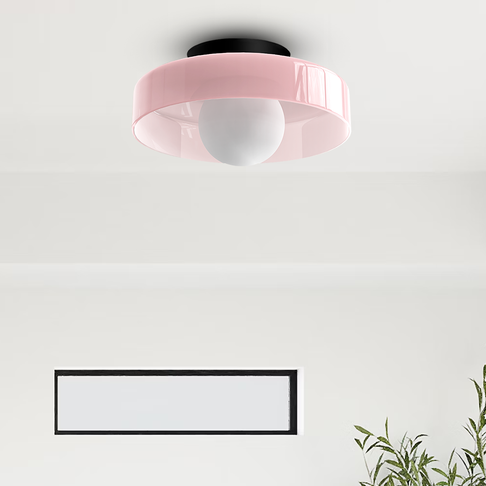 Flush Mount LED Ceiling Light Glass & Metal Dome for Bedrooms, Living Rooms, Hallways | Dual-Mount Wall or Ceiling