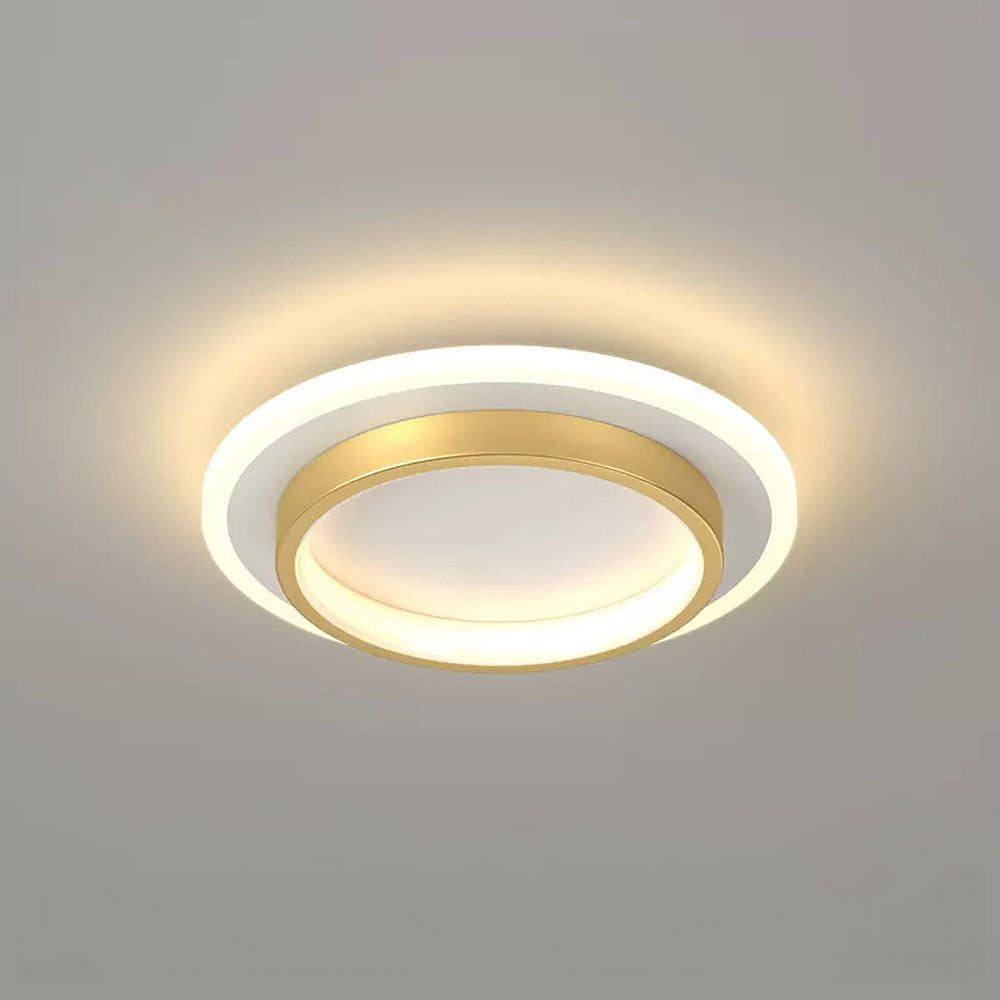 Round Flush Mount LED Ceiling Light 8 in or 9 in Dimmable Iron Acrylic for Bedroom Hallway Kitchen Bathroom Modern Low Profile Fixture